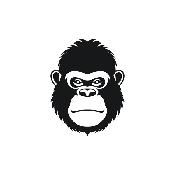 Gorillagesicht Logo Des Affen Maskottchen Cliparts Vektor Affenkopf Silhouette Gorillas — Stockvektor