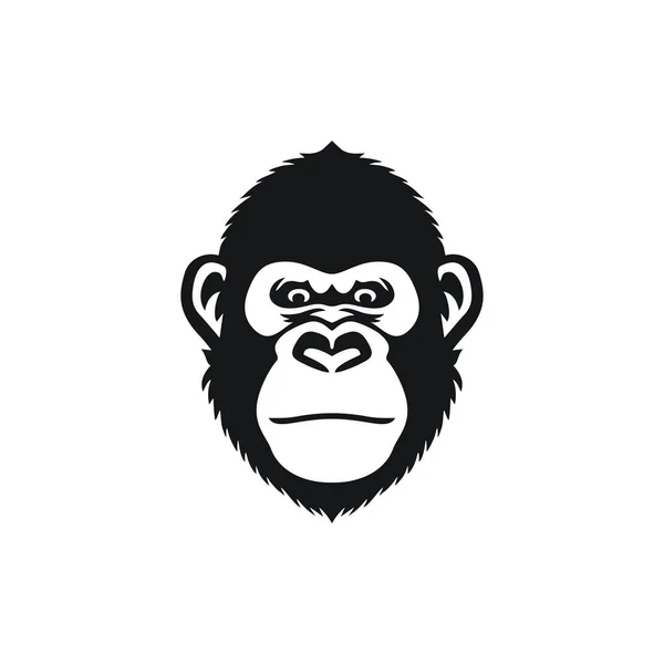Gorilla Ansikte Logotyp Apa Maskot Clipart Vektor Aphuvud Siluett Ikon — Stock vektor
