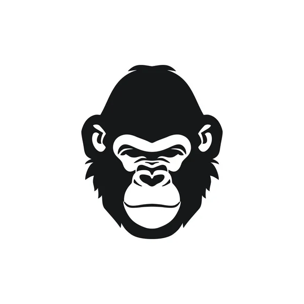 Логотип Обезьяньего Лица Вектора Клипарта Головы Обезьяны Икона Шимпанзе Животного — стоковый вектор