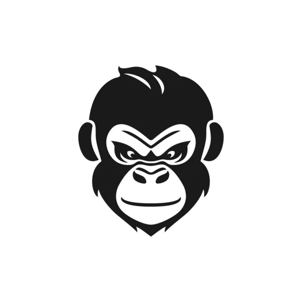 Monkey Face Logo Ape Head Silhouette Printable Tshirt Clipart Vector — Stock Vector