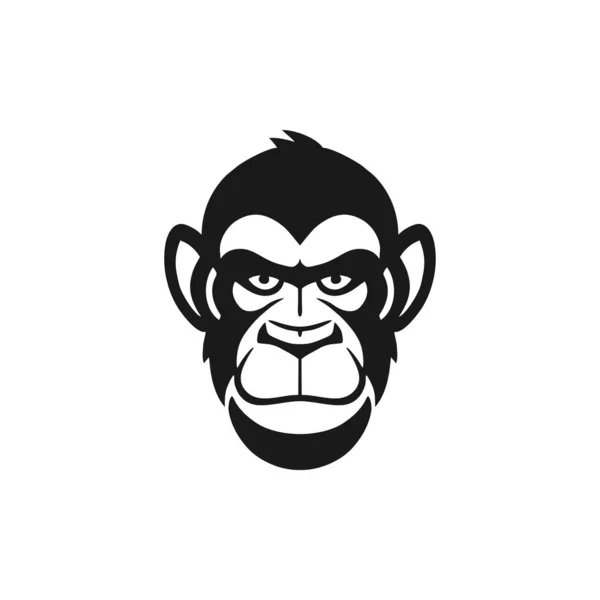 Monkey Face Logo Ape Head Silhouette Printable Tshirt Clipart Vector — 스톡 벡터