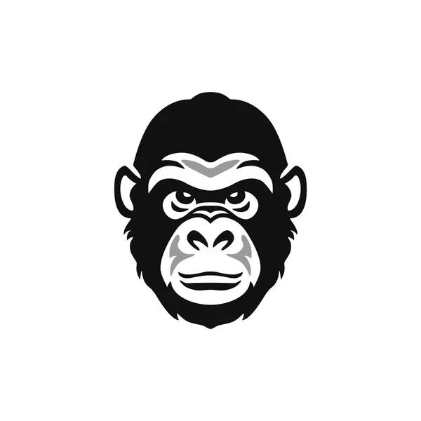 Opičí Tvář Logo Siluety Opičí Hlavy Tričko Clipart Upravitelný Vektor — Stockový vektor