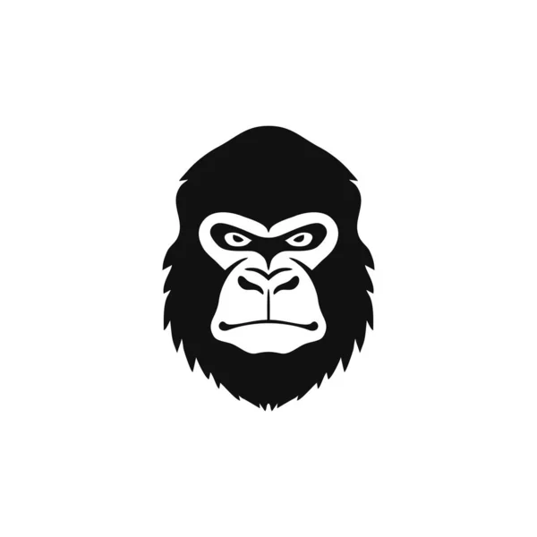 Ape Face Logo Monkey Head Silhouette Tshirt Clipart Editable Vector — Stock Vector