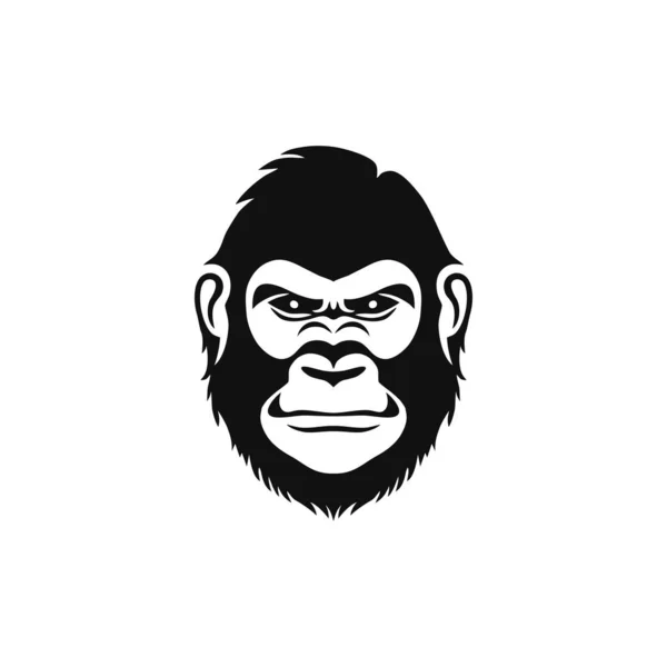 猿の頭のシルエットの猿の顔のロゴTシャツクリップ編集可能なベクトル 動物チンパンジーのアイコン ゴリラのシンボル 白い背景に隔離され — ストックベクタ