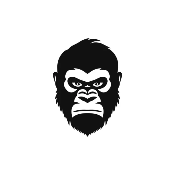 Aphuvud Silhuett Logo Monkey Ansikte Tshirt Clipart Vektor Primate Djur — Stock vektor