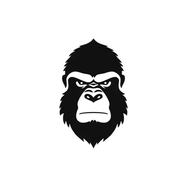 Ape Head Silhouette Logo Monkey Face Printable Tshirt Clipart Vector — Stock Vector