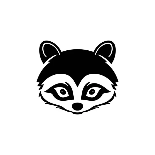 浣熊Logo的部分可爱的浣熊脸图标可编辑矢量 动物头像吉祥物图标插图 在白色背景下隔离 — 图库矢量图片
