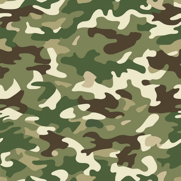 Military Camouflage Repeating Pattern Khaki Army Camo Seamless Patterns Vector — Stock Vector