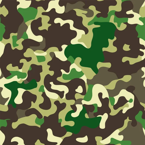 Camouflage Militare Ripetizione Modello Khaki Army Camo Modelli Senza Cuciture — Vettoriale Stock