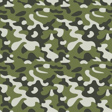 Yeşil Ordu Kamuflajı Askeri Kamuflajın kusursuz desenleri. Tekrarlayan model vektör asker orman üniforması tekstil fraktal kumaş.