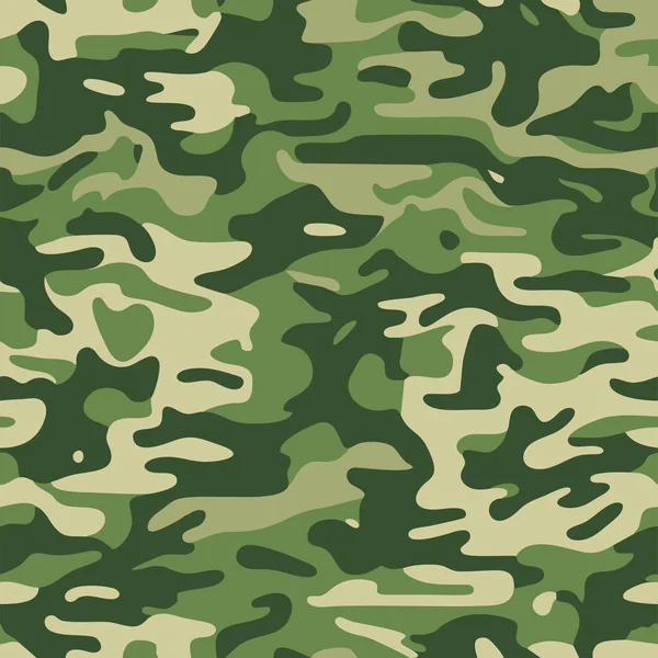 Military Camouflage Repeating Pattern Green Army Camo Seamless Patterns Vector — Stock Vector