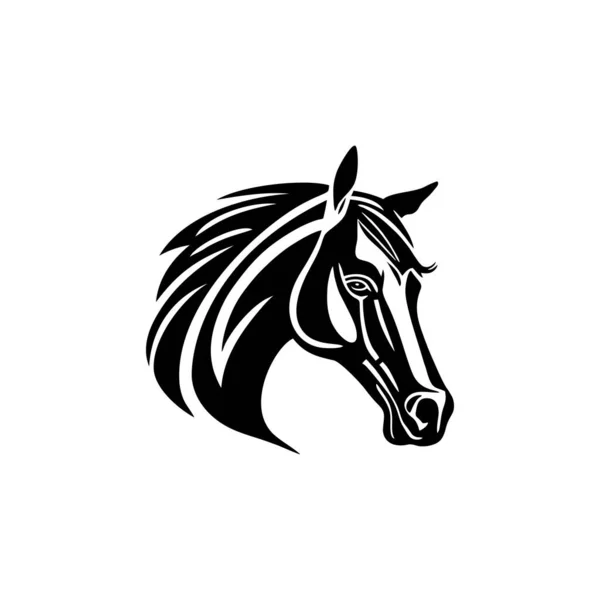 馬の頭のシルエットクリッパーイラストレーターベクトルの馬の顔のロゴ 白い背景に隔離された動物のシンボルの種馬のアイコン — ストックベクタ