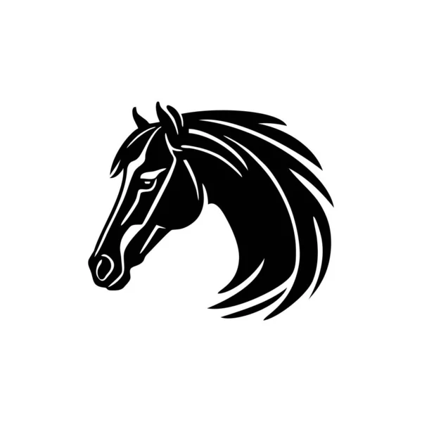 Kůň Hlava Silueta Kliparty Koní Tváří Tvář Logo Ilustrátor Vektor — Stockový vektor