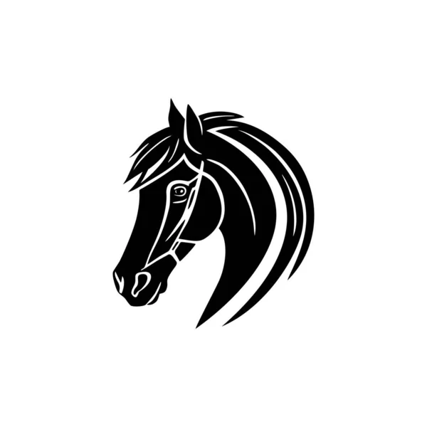 Kůň Hlava Silueta Kliparty Koní Tváří Tvář Logo Ilustrátor Vektor — Stockový vektor