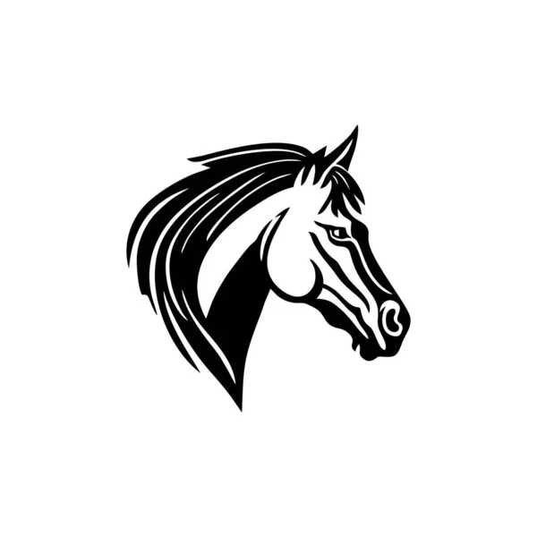 Cavallo Faccia Logo Cavalli Testa Silhouette Clipart Illustratore Vettore Stallone — Vettoriale Stock