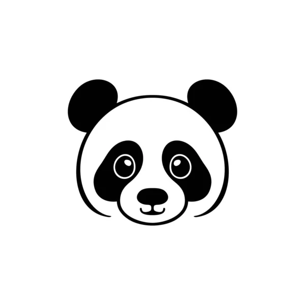 Panda Logo Von Niedlichen Tiergesicht Cliparts Panda Bear Head Silhouette — Stockvektor