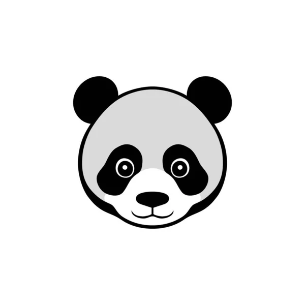Panda Logo Von Niedlichen Tiergesicht Cliparts Panda Bear Head Silhouette — Stockvektor