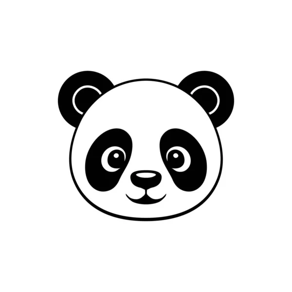 Panda Logo Von Niedlichen Tiergesicht Cliparts Panda Bear Head Silhouette — Stockvektor