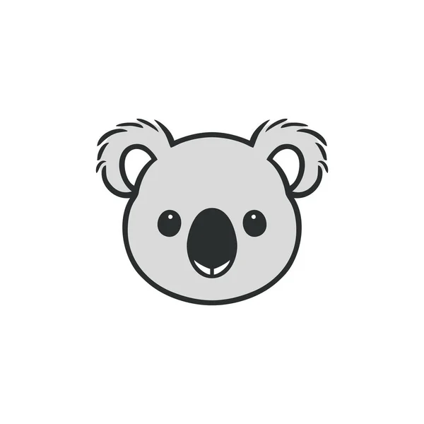 Koala Fej Sziluett Logó Vektor Aranyos Koalas Medve Arc Klip — Stock Vector