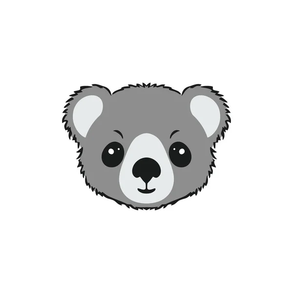 Koala Testa Silhouette Logo Vettore Carino Koalas Orso Clip Viso — Vettoriale Stock