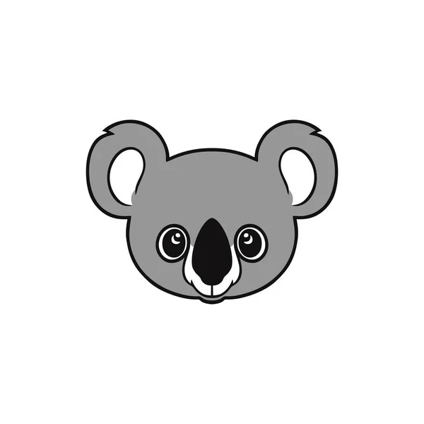 Koala Face Logo Clipart Bonito Koalas Urso Cabeça Silhueta Vetor — Vetor de Stock
