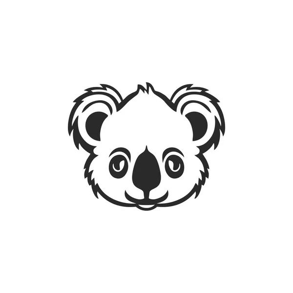 Коала Головы Силуэт Логотип Вектор Милые Koalas Медведя Клип Лице — стоковый вектор