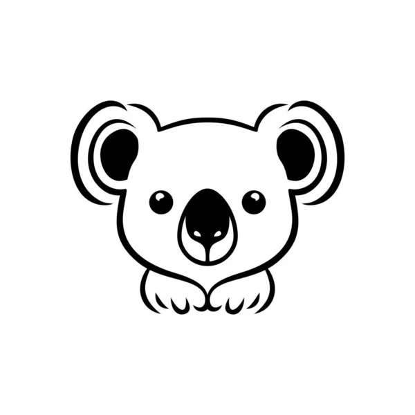 Коала Лицом Клипарт Логотипа Милого Koalas Медведя Голову Вектор Силуэт — стоковый вектор