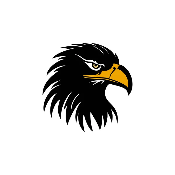 鹰标志矢量猎鹰头轮廓图标 鹰符号 自由吉祥物 鸟类小群 在白色背景下隔离 — 图库矢量图片