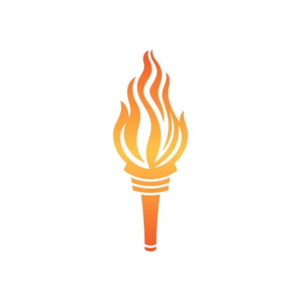 Torch Fire Logo Clipart Torchlight Flame Icon Vector Flaming Flambeau — Stock Vector