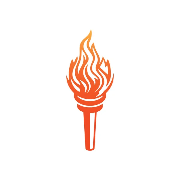 Torchlight Flame Logo 'sunun Meşale Ateş Simgesi vektörü, alev alev alev yanan alev sembolü sıcak enerji işareti. beyaz arkaplanda izole.