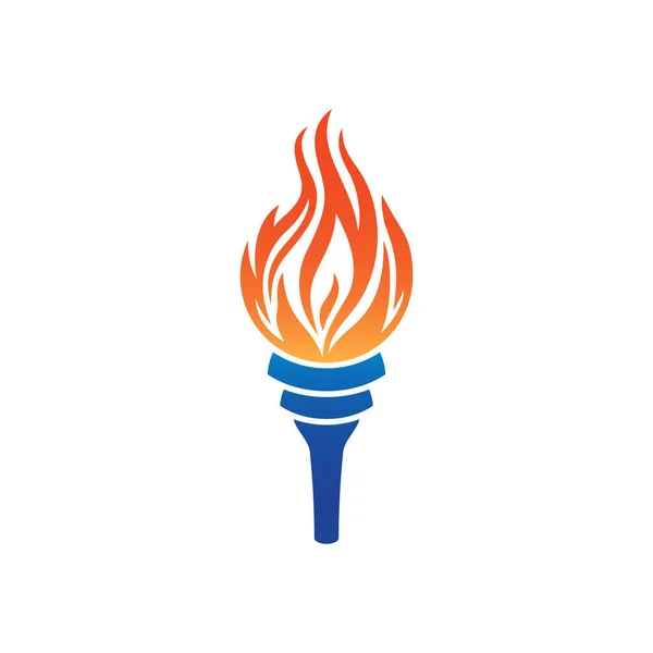 Torchlight Flame Logo 'sunun Meşale Ateş Simgesi vektörü, alev alev alev yanan alev sembolü sıcak enerji işareti. beyaz arkaplanda izole.