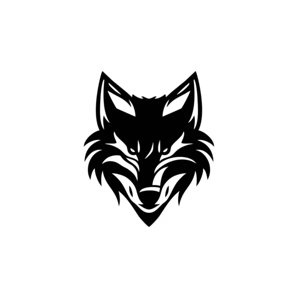 Wolf Hoofd Silhouet Logo Van Dierlijke Gezicht Clipart Coyote Icoon — Stockvector