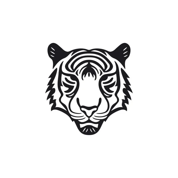 Tigre Logo Tête Animale Silhouette Clipart Vecteur Animal Prédateur Visage — Image vectorielle