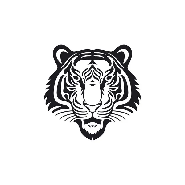 Tiger Logo Animal Head Silhouette Clipart Vector Wildlife Predator Face — Stock Vector