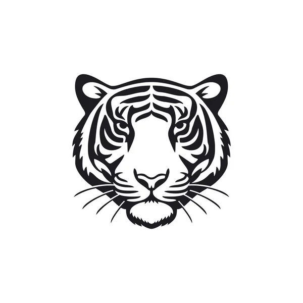 Logotipo Tigre Cabeça Animal Silhueta Clipart Vetor Símbolo Rosto Predador — Vetor de Stock