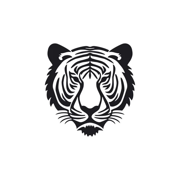 Tigre Logo Animal Rosto Clipart Vetor Silhueta Cabeça Gato Selvagem — Vetor de Stock