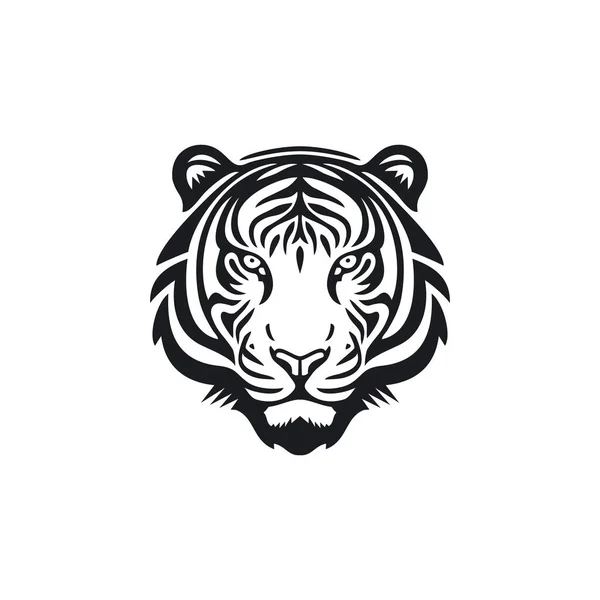Логотип Тигра Вектора Клипарта Лица Животного Символ Силуэта Головы Дикой Векторная Графика