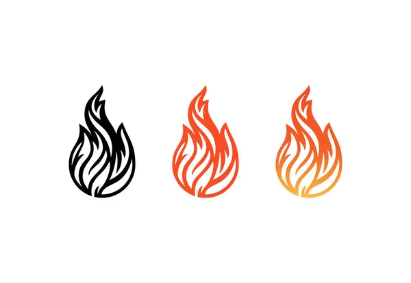 Klif Fire Logo Wektora Ikony Płomienia Ognisty Symbol Ognistej Kuli — Wektor stockowy