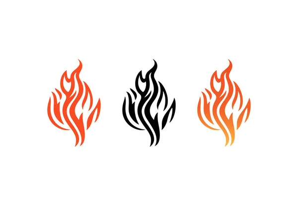 Fire Icon Vector Flame Logo Clipart Flaming Fireball Sign Hot — Stock Vector