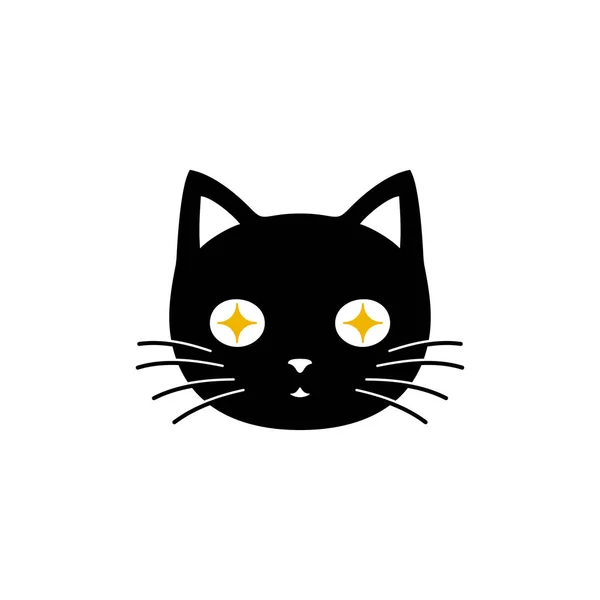 와일드캣 실루엣 아이콘 기호의 귀여운 고양이 배경에 — 스톡 벡터