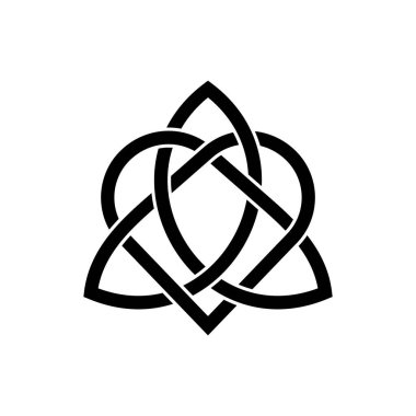 Sonsuz aşk sembolünün Kelt düğümü taşıyıcısı, sonsuzluk çizgisi sanat kalbi ikonu, sonsuz klitoris. beyaz arkaplanda izole