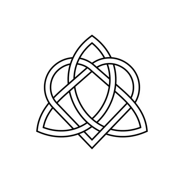Outline Celtic Knot Endless Love Vector Eternity Icon Infinite Heart — Stock Vector