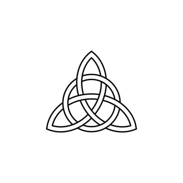 アウトラインアートベクトル セルティックスシンボルパターン デコレーション無限のサインのケルトTriquetraノットロゴ 白い背景に隔離される — ストックベクタ