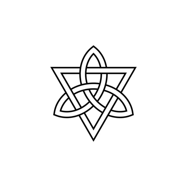 Keltische Triquetra Knoop Logo Van Outline Art Vector Keltische Symbool — Stockvector