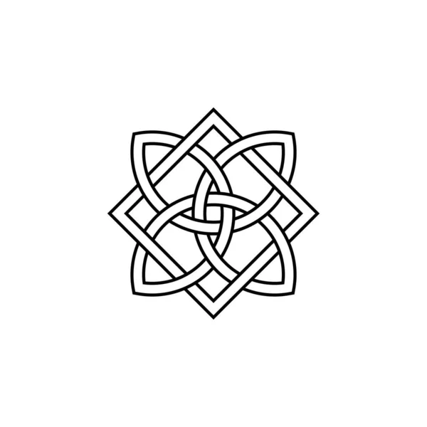 Keltische Knoop Logo Van Outline Art Vector Keltische Symbool Patroon — Stockvector