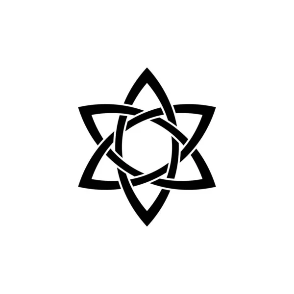 Keltische Symbool Van Insulaire Lijn Kunst Vector Keltische Knoop Logo — Stockvector