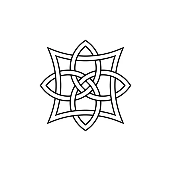アウトラインアートベクトル セルティックスシンボルパターン 装飾無限のサインのケルトノットロゴ 白い背景に隔離される — ストックベクタ
