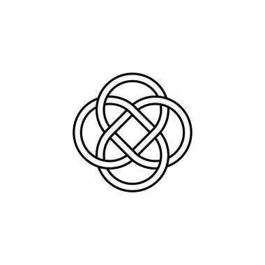 Taslak sanat vektörünün Kelt düğüm logosu, Kelt sembolü deseni, sonsuzluk işareti. Beyaz arkaplanda izole.