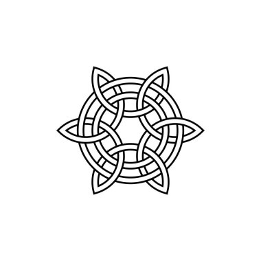 Taslak sanat vektörünün Kelt düğüm logosu, Kelt sembolü deseni, sonsuzluk işareti. Beyaz arkaplanda izole.