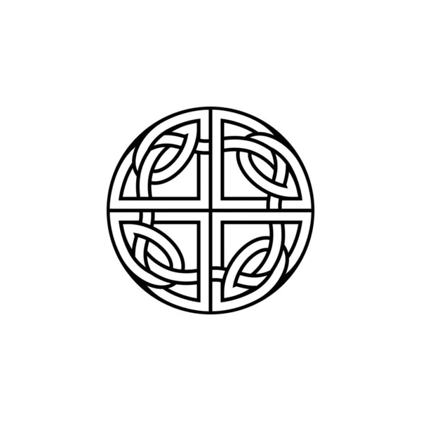 アウトラインアートベクトル セルティックスシンボルパターン 装飾無限のサインのケルトノットロゴ 白い背景に隔離される — ストックベクタ